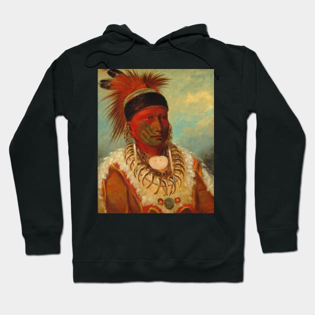 The White Cloud, Head Chief of the Iowas by George Catlin Hoodie by Classic Art Stall